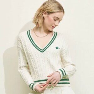 Prince Pickleball Women's Cable Knit Pullover - NWT - Cream M